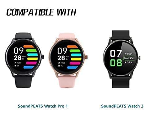 Dado Stainless Steel Replacement Band Compatible with SoundPEATS Smart Watch Pro 1 / Watch 2, 3 beads adjustable length Stainless Steel strap