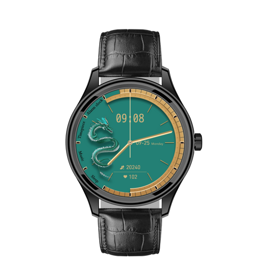 GT5 Ultrathin Smartwatch with 1.53-inch AMOLED Display, NFC, AI Voice Assistant, Multi-Sport Modes, Formal Strap Edition Black | Extra Chain and Silicon Straps Free