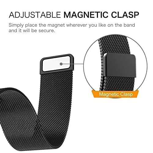 Dado Milanese Magnetic Replacement Band Compatible with SoundPEATS Smart Watch 1, 20 mm mesh type stainless steel band