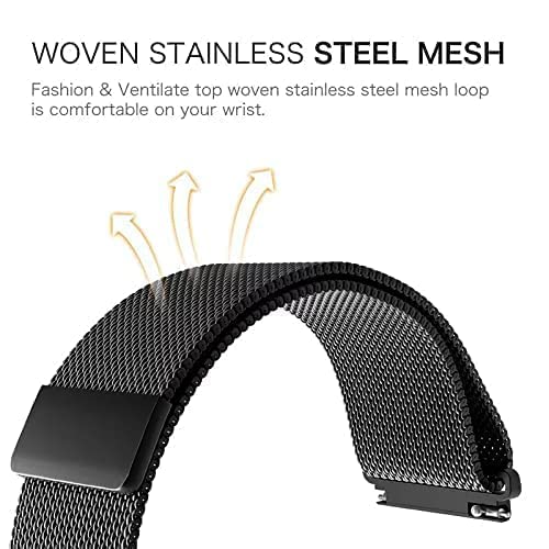 Dado Milanese Magnetic Replacement Band Compatible with SoundPEATS Smart Watch 1, 20 mm mesh type stainless steel band