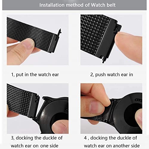 Dado Milanese Magnetic Replacement Band Compatible with SoundPEATS Smart Watch 1, 20 mm mesh type stainless steel band