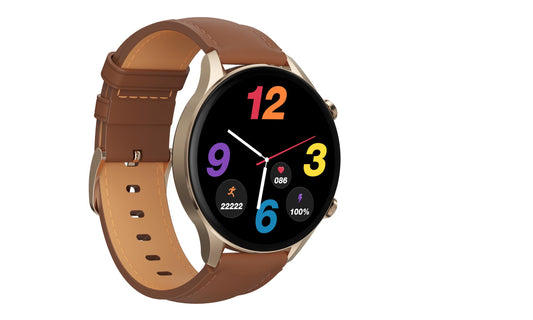 G-Tab GT7 Smartwatch, 1 GB Storage for Music, 1.43 INCHES AMOLED WITH LEATHER STRAP + EXTRA SILICON STRAP, Smart Calling, Blood Oxygen, Calorie Monitoring