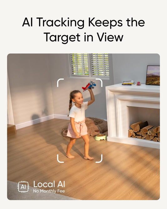 eufy Security Indoor Cam S350, Dual Cameras, 4K UHD Resolution Security Camera with 8× Zoom and 360° PTZ, Human/Pet AI, Ideal for Baby Monitor/Pet Camera/Home Security, Dual-Band Wi-Fi 6, Plug in