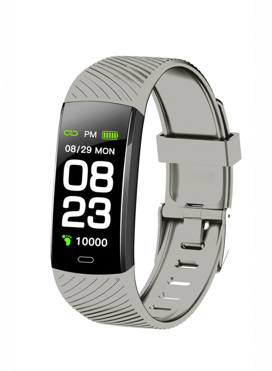 G-Tab G Tab W611 Smart Band With Large Battery Life, Heart Rate/ Sleep Monitor, Call Alert Or Sms Notification, Step Count, Multiple Sport Mode For Men, Women & Kids, Gray, Small