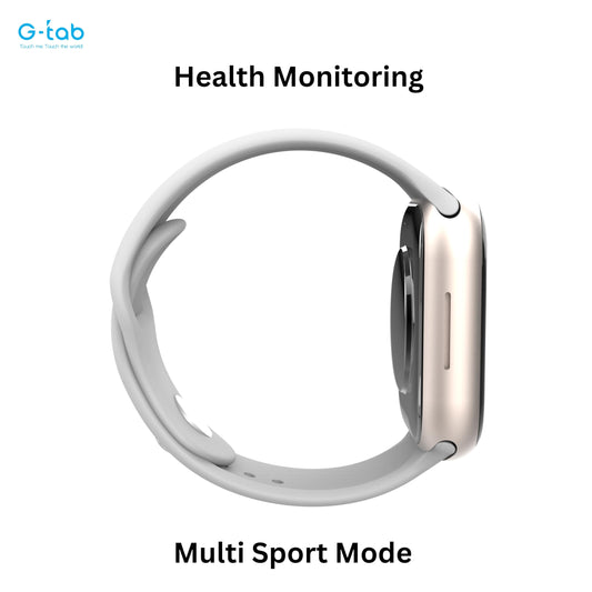 G-Tab FT9 Mini Smartwatch/Smart Calling/Online Navigation/Compass/IP68 Waterproof/1.75 Inches Display/Health Monitoring/Multi Sport Mode/Supports iOS & Android/200 mAh battery (Gold)