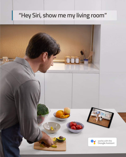 eufy Security 2K Indoor Cam Pan & Tilt, Home Security Indoor Camera, Human and Pet AI, Works with Voice Assistants, Motion Tracking, Night Vision, MicroSD Card Required, HomeBase Not Required.