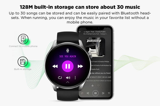 G Tab GT5 SmartWatch with Bluetooth Calling, Large Battery, Heart Rate, Sleep, Blood Pressure and Exercise Monitoring, Sports Gray, Medium