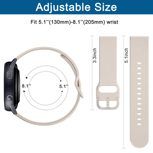 VANCLE 3 Pack Smart Watch Bands 20mm for Women Men, Replacement Straps Band for Smart Watch, soft skin-friendly silicone quick release, smart watch wristband