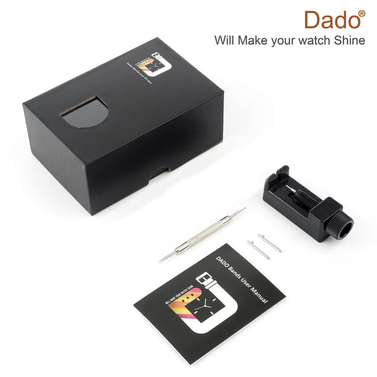 Dado Stainless Steel Replacement Band Compatible with SoundPEATS Smart Watch Pro 1 / Watch 2, 3 beads adjustable length Stainless Steel strap