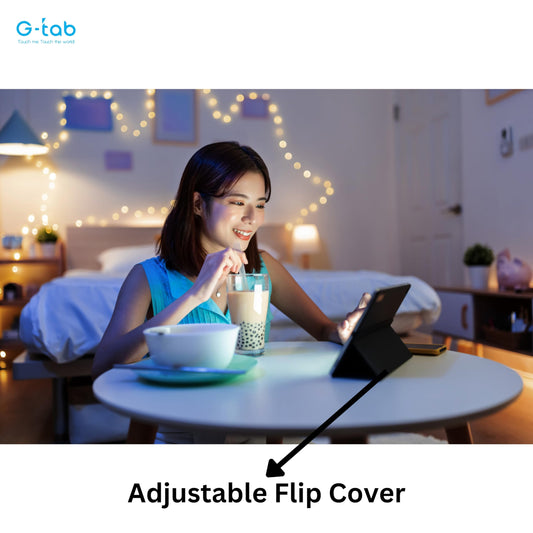 G-Tab T10 Tablet/10.1 Inch IPS/4GB RAM + 64 GB ROM/Quad Core/4G Dual Sim/5G Wifi/2+5 MP Camera/1280x800 resolotion/Tempered Glass Touch/6580mAh battery/13months warranty (Blue)