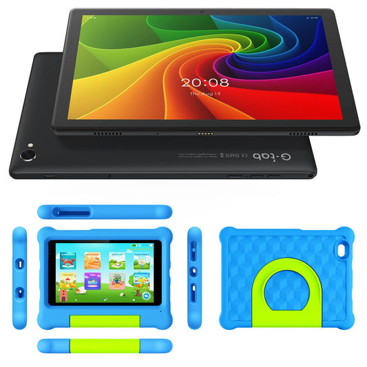 G-tab C10 Pro Tablet, 10.1 Inch WIFI Kids, Quad Core, 4+64GB, 5+8Mp Camera, IPS LCD, Tempered Glass Touch, 6580mAh Battery, Black Colour