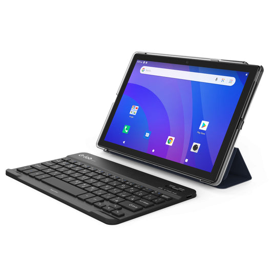 G-Tab S12 Pro Tablet with Keyboard/10.1 Inch IPS LCD/3G/Quad Core/2Gb RAM + 32GB ROM/2Mp Front + 5Mp Rear Camera/Tempered Glass touch Panel/6000mAh Battery/Tablet Case/Android 10 (Gray)