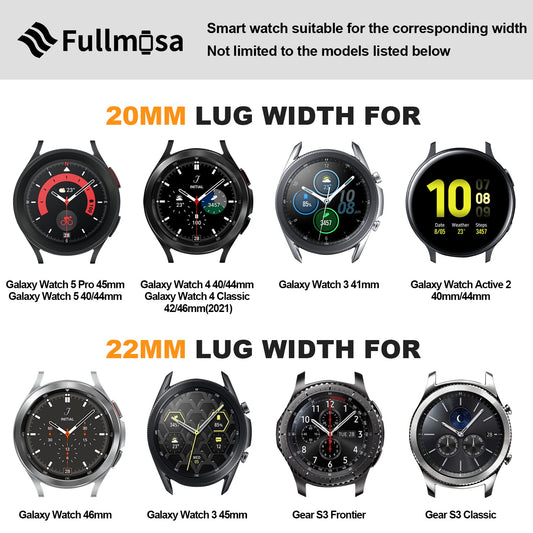 Fullmosa Quick Release Stainless Steel Watch band/strap 16mm,18mm,19mm,20mm,22mm or 24mm, Fits Samsung Galaxy Watch 5/4/3, Huawei/Fire-boltt/Amazfit/Noise/Oneplus Smart Watch for Men Women