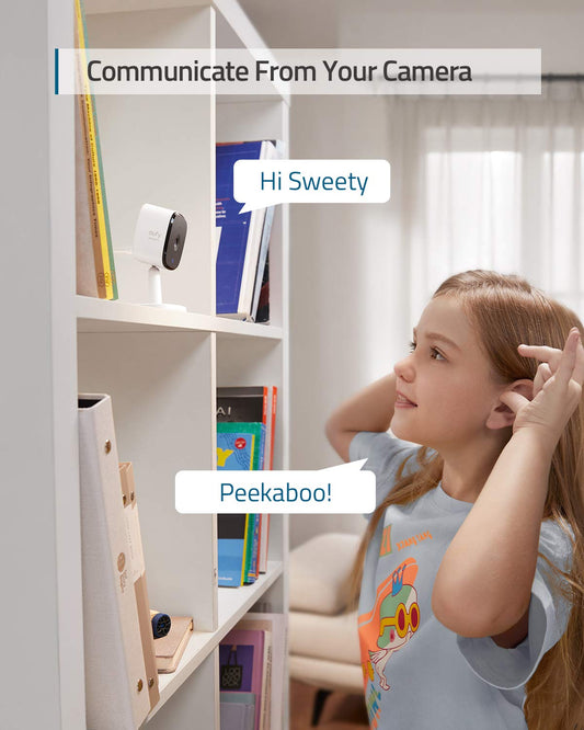 EUfy Security 2K Indoor Cam, Home Security Indoor Camera, Human And Pet Ai, Works With Voice Assistants, Night Vision, Two-Way Audio, Microsd Card Required, Homebase Not Required.