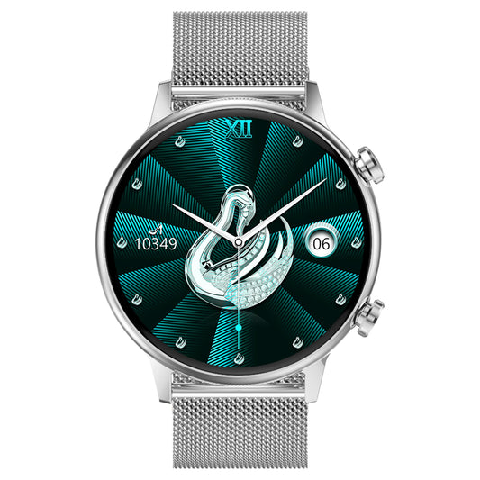 G-Tab GT9 Smartwatch for women, 1.1 Inch Amoled Display, 220mAh Battery, supports Android and iOS, Heart rate monitor, blood oxygen monitor, sport mode, message notification