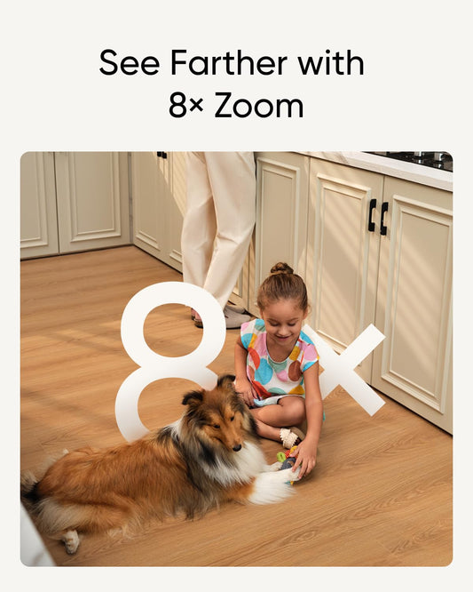 eufy Security Indoor Cam S350, Dual Cameras, 4K UHD Resolution Security Camera with 8× Zoom and 360° PTZ, Human/Pet AI, Ideal for Baby Monitor/Pet Camera/Home Security, Dual-Band Wi-Fi 6, Plug in