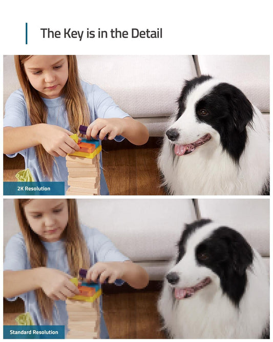 eufy Security 2K Indoor Cam Pan & Tilt, Home Security Indoor Camera, Human and Pet AI, Works with Voice Assistants, Motion Tracking, Night Vision, MicroSD Card Required, HomeBase Not Required.