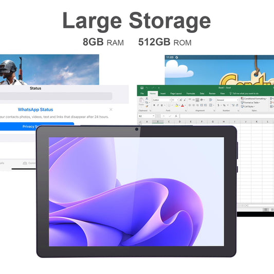 C idea 10.0 Inches Tablet,8GB+512GB,5G LET Dual SIM,Android 12 Tablet,16MP+13MP Dual Camera,10000 mAh Battery,With Keyboard,Mouse, Case And Gift CM7800Plus-Pink