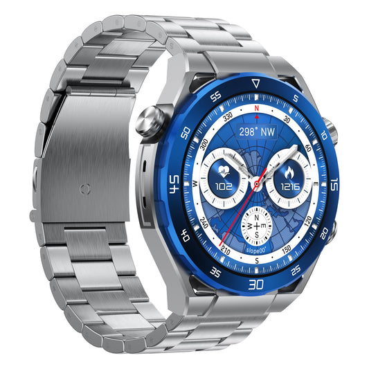 G-Tab GT8 Smart watch, Music storage upto 1 GB, 1.43 INCHES AMOLED,WITH LEATHER STRAP+RUBBER STRAP, Smart calling, heart rate, always display on