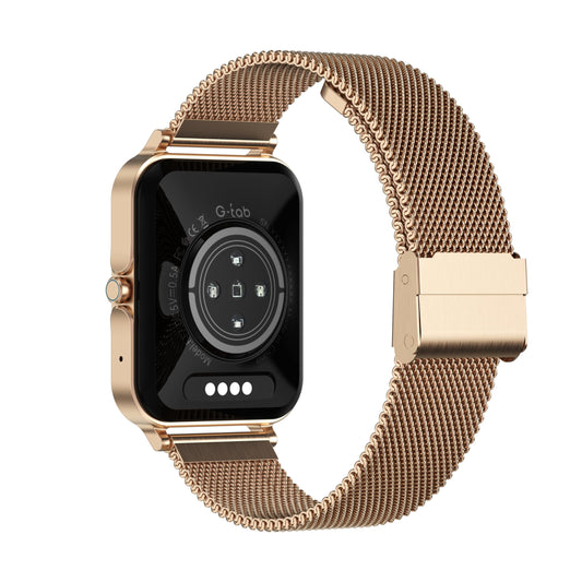 G-Tab FT7 Startwatch 1.78 Inches Amoled, 250mah Battery, IP68 Waterproof, Innovative Design, Memory 128 MB, Health Monitoring, Multi Sport Modes (Golden)