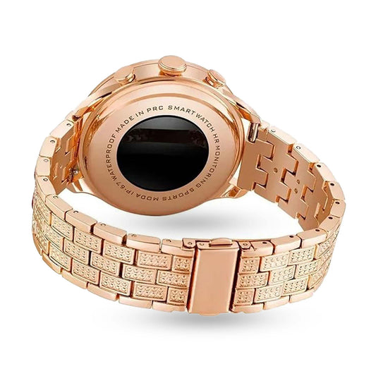 GEN-12 Specially Made for Girl's & Women's Birthday Gift Wedding Gift Smartwatch Gold Strap, 1.30 Inch Amoled Sunlight Proof Display, Red