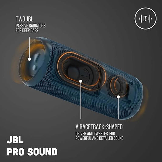 JBL Flip 6 Portable IP67 Waterproof Speaker with Bold JBL Original Pro Sound, 2-Way Speaker, Powerful Sound and Deep Bass, 12 Hours Battery, Safe USB-C Charging Protection - Blue