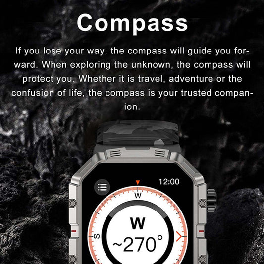 SMART 2030 W55 Miitary Smart WATCH With 2 Straps - ساعة ذكية ذكية 2030 W55 ميتاري مع حزامين