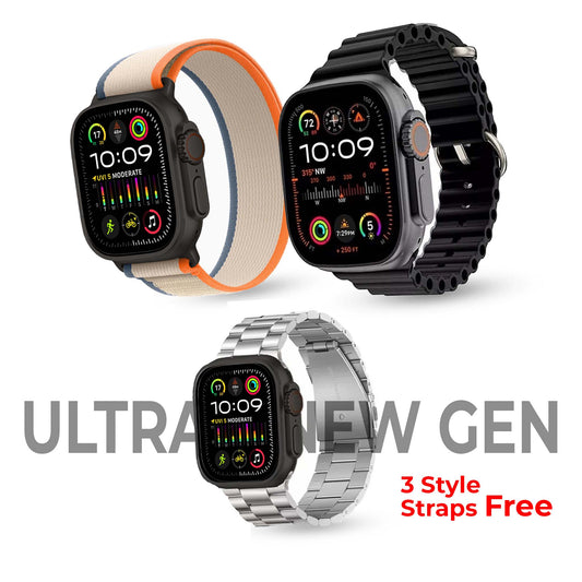 WS-X90 Ultra 2 Smartwatch with Stylish Straps and Silver Chain for Men and Boys - تقديم ساعة الذكية WS-X90 Ultra 2 مع أحزمة أنيقة وسلسلة فضية للرجال والأولاد