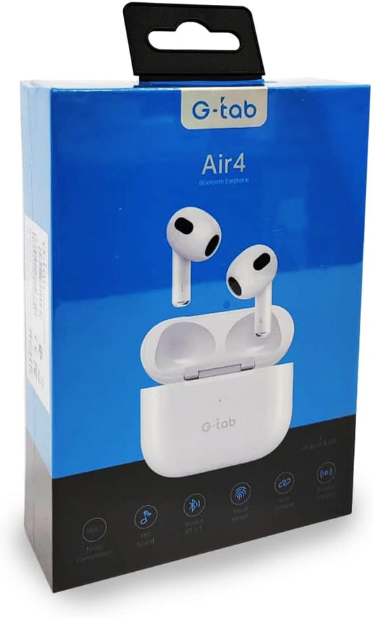 G-Tab Air 4 Earbud With Noise cancellation and touch sensor, wireless charging