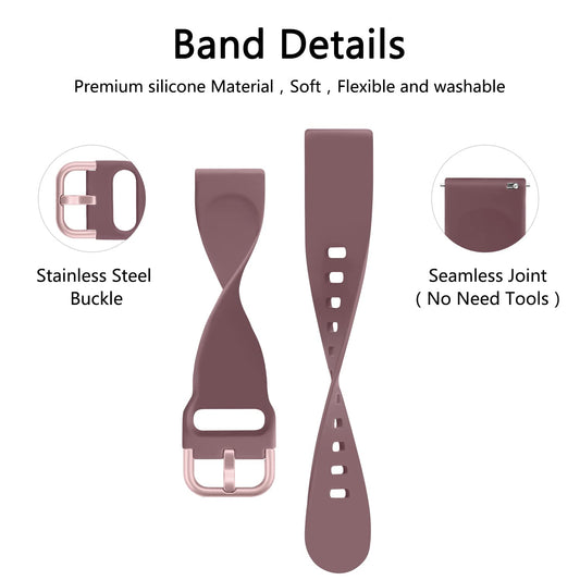 VANCLE 3 Pack Smart Watch Bands 20mm for Women Men, Replacement Straps Band for Smart Watch, soft skin-friendly silicone quick release, smart watch wristband