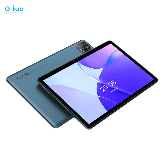 G-Tab T10 Tablet/10.1 Inch IPS/4GB RAM + 64 GB ROM/Quad Core/4G Dual Sim/5G Wifi/2+5 MP Camera/1280x800 resolotion/Tempered Glass Touch/6580mAh battery/13months warranty (Blue)