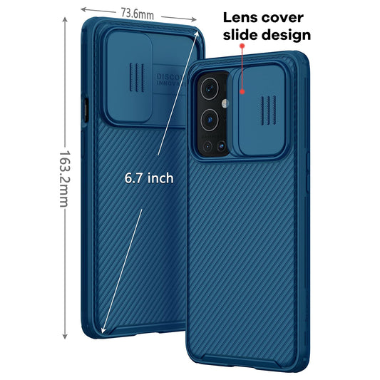 Nillkin OnePlus 9 Pro Case 6.7 inch (2021), CamShield with Slide Camera Cover, Slim Protective for 5G Phone (Blue)