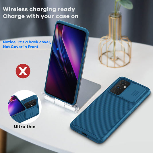 Nillkin OnePlus 9 Pro Case 6.7 inch (2021), CamShield with Slide Camera Cover, Slim Protective for 5G Phone (Blue)