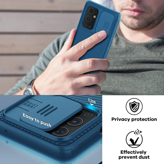 Nillkin OnePlus 9 Pro Case 6.7 inch (2021), CamShield with Slide Camera Cover, Slim Protective for 5G Phone (Blue)