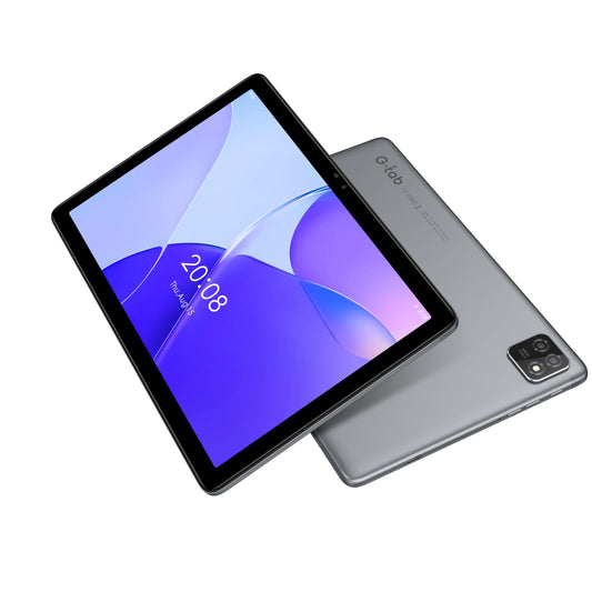 G-Tab T10 Tablet/10.1 Inch IPS/4GB RAM + 64 GB ROM/Quad Core/4G Dual Sim/5G Wifi/2+5 MP Camera/1280x800 resolotion/Tempered Glass Touch/6580mAh battery/13months warranty (Gray)