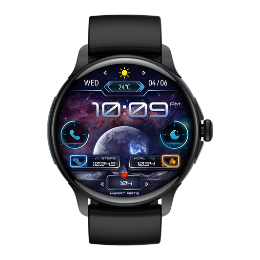 Smart Sports Watch VENU 3 – Fashion Edition (Black) with 1.43-inch AMOLED Display, Multidimensional Health Management, Always-On Screen, Exquisite Crown with Mechanical Vibration, Rich Applications, and 2 Extra Interchangeable Black Silicone Straps